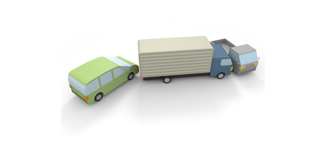 大型車両｜交通違反｜不注意 - 運転/あおり/ハンドル/ドライバー/危険/事故/イラスト/3Dレンダリング