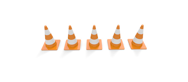 交通整備｜カラーコーン - 運転/あおり/ハンドル/ドライバー/危険/事故/イラスト/3Dレンダリング