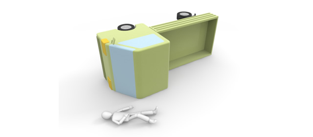 スピード違反｜転倒｜運転手 - 運転/あおり/ハンドル/ドライバー/危険/事故/イラスト/3Dレンダリング