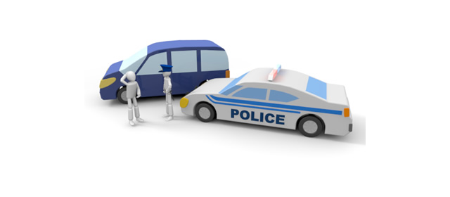 危険運転｜警察官｜違反 - 運転/あおり/ハンドル/ドライバー/危険/事故/イラスト/3Dレンダリング