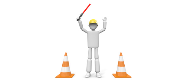 誘導棒｜交通整理員｜カラーコーン - 運転/あおり/ハンドル/ドライバー/危険/事故/イラスト/3Dレンダリング