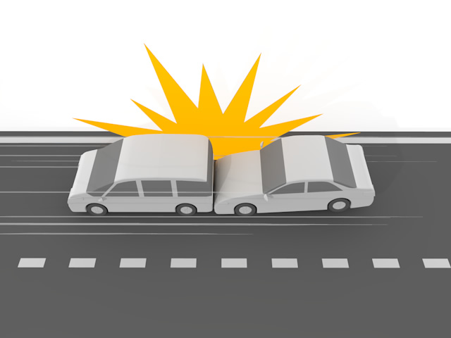 衝突｜高速道路｜交通 - 運転/あおり/ハンドル/ドライバー/危険/事故/イラスト/3Dレンダリング