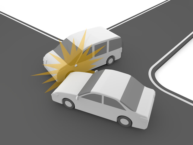 交通事故｜けが人｜初心者 - 運転/あおり/ハンドル/ドライバー/危険/事故/イラスト/3Dレンダリング