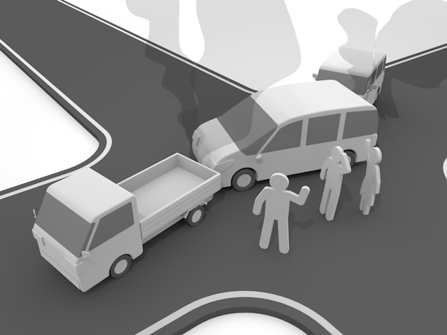 交通事故｜違反｜憤慨 - 運転/あおり/ハンドル/ドライバー/危険/事故/イラスト/3Dレンダリング