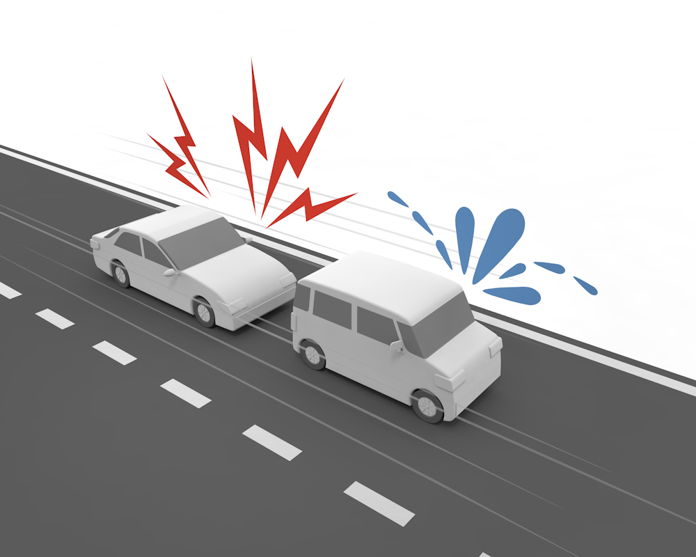 急増する「あおり運転」/増える「あおり運転」危険行為 - 運転/あおり/ハンドル/ドライバー/危険/事故/イラスト/3Dレンダリング