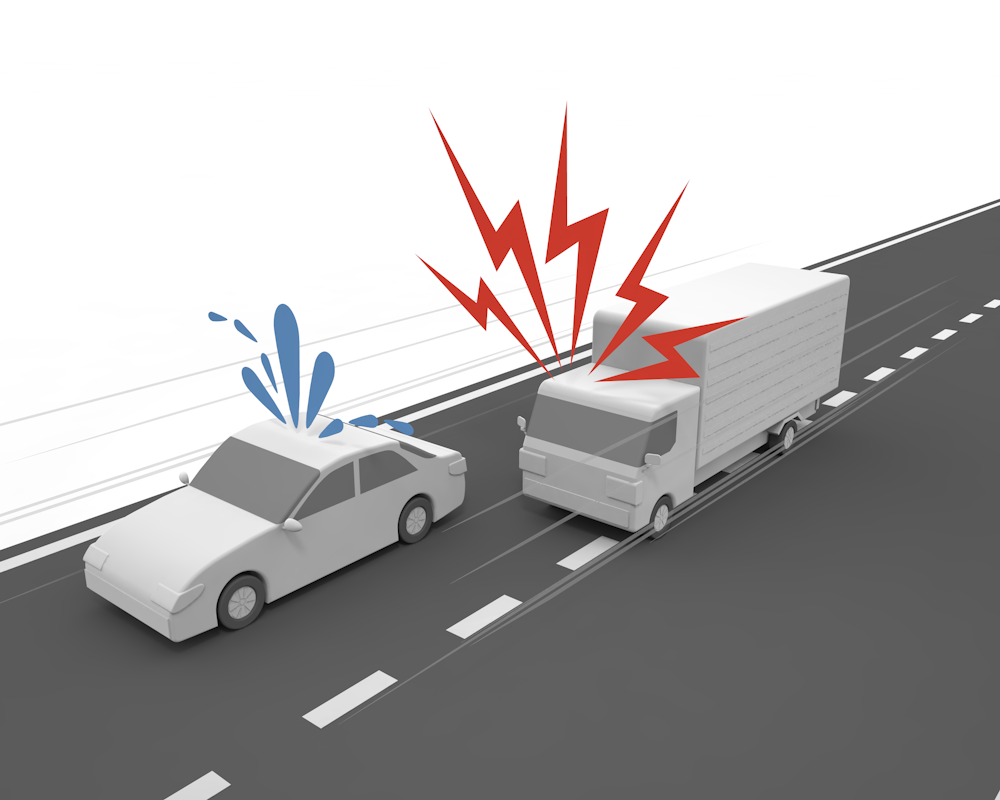 ドライブレコーダー（ドラレコ）の映像 - 運転/あおり/ハンドル/ドライバー/危険/事故/イラスト/3Dレンダリング