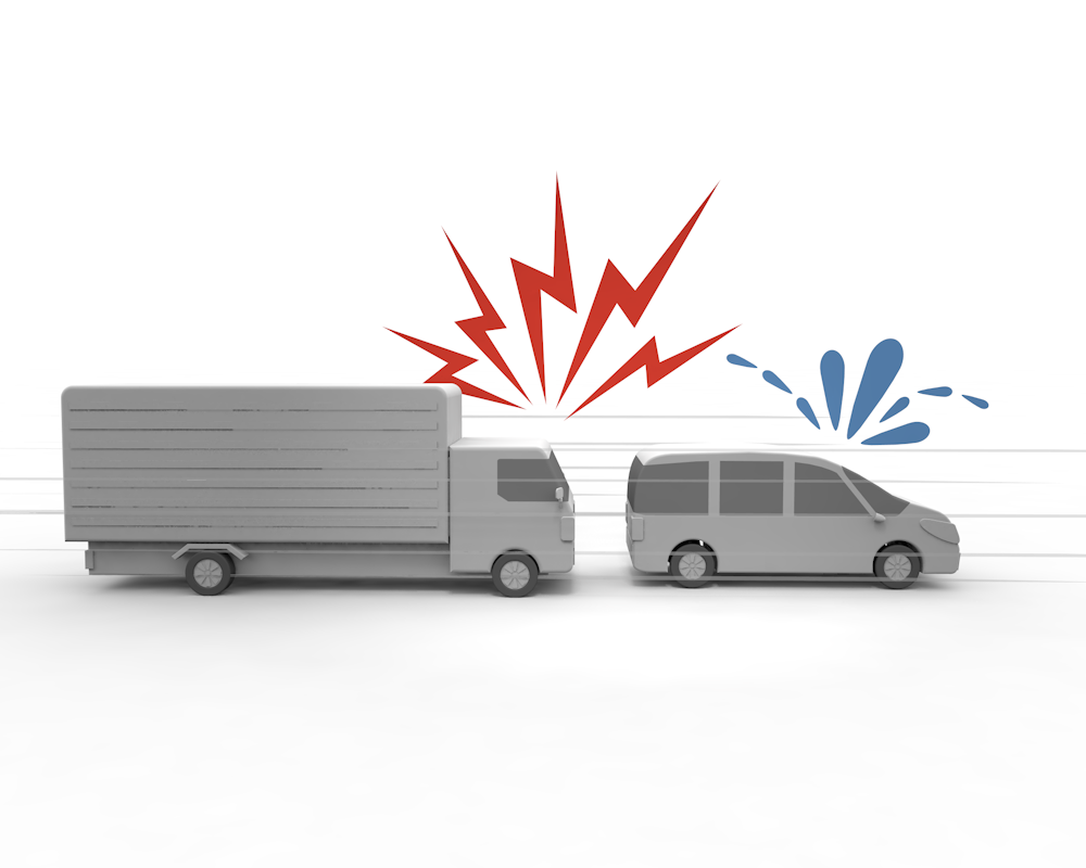 大事故リスクを回避/増える「あおり運転」危険行為 - 運転/あおり/ハンドル/ドライバー/危険/事故/イラスト/3Dレンダリング