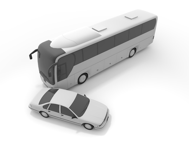 自動車｜交通事故 - 運転/あおり/ハンドル/ドライバー/危険/事故/イラスト/3Dレンダリング