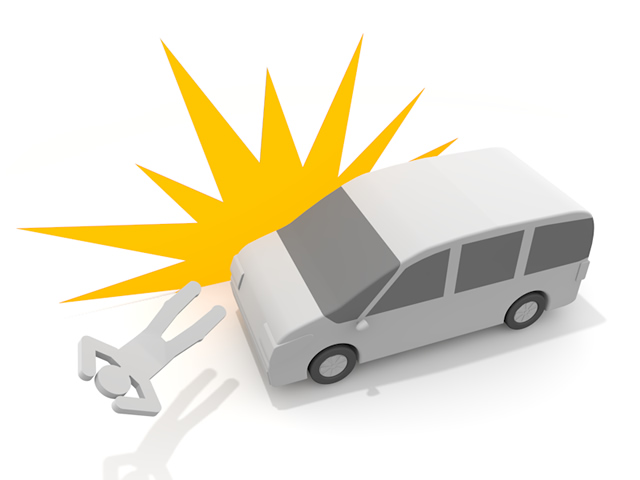 人身事故｜自動車｜怪我 - 運転/あおり/ハンドル/ドライバー/危険/事故/イラスト/3Dレンダリング