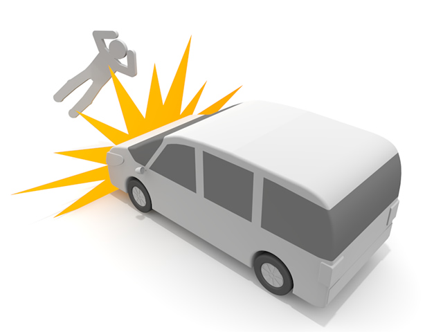 交通事故｜人身事故 - 運転/あおり/ハンドル/ドライバー/危険/事故/イラスト/3Dレンダリング