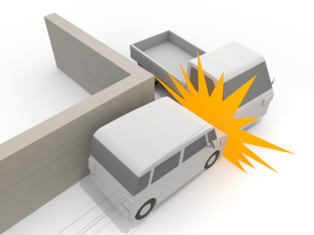 出会い頭｜自動車｜交通事故 - 運転/あおり/ハンドル/ドライバー/危険/事故/イラスト/3Dレンダリング