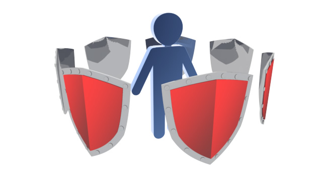 盾で守る - スマホ / イラスト / アプリケーション / 写真 / フリー素材 / モバイル / フォト / サーバー / ネット