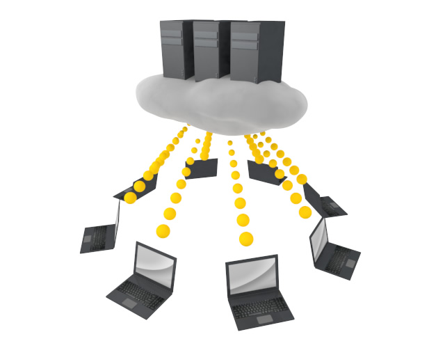 クラウドコンピューター - スマホ / イラスト / アプリケーション / 写真 / フリー素材 / モバイル / フォト / サーバー / ネット