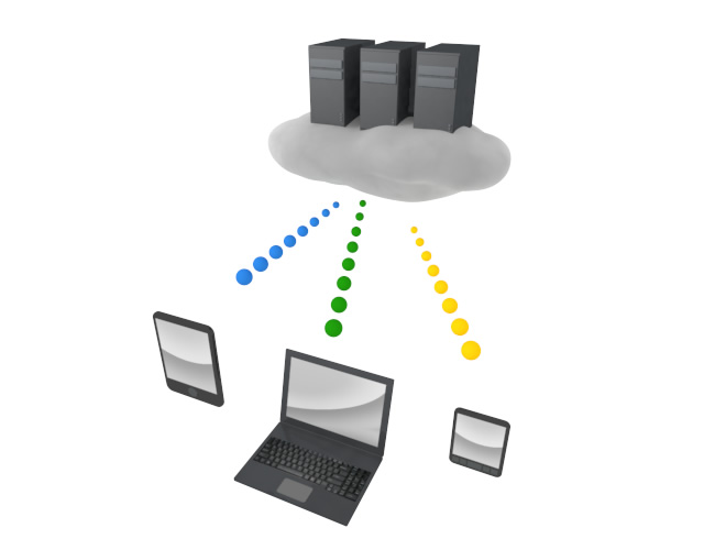 クラウドサービス - スマホ / イラスト / アプリケーション / 写真 / フリー素材 / モバイル / フォト / サーバー / ネット