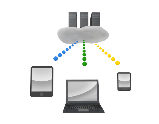 クラウド環境 - スマホ / イラスト / アプリケーション / 写真 / フリー素材 / モバイル / フォト / サーバー / ネット