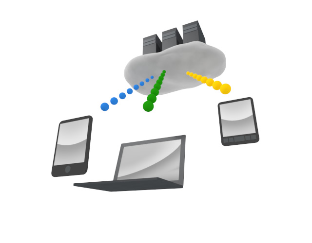 クラウドコンピューティング - スマホ / イラスト / アプリケーション / 写真 / フリー素材 / モバイル / フォト / サーバー / ネット