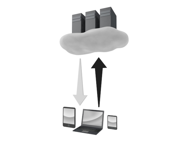 双方向で同期 - スマホ / イラスト / アプリケーション / 写真 / フリー素材 / モバイル / フォト / サーバー / ネット