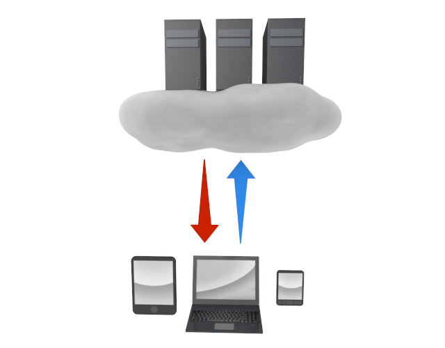 双方向自動同期 - スマホ / イラスト / アプリケーション / 写真 / フリー素材 / モバイル / フォト / サーバー / ネット