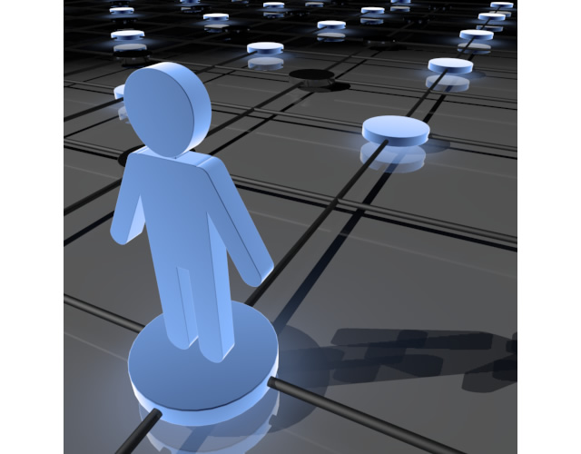 ネットワークに一人 - スマホ / イラスト / アプリケーション / 写真 / フリー素材 / モバイル / フォト / サーバー / ネット