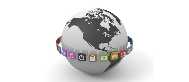 地球/アプリケーション - スマホ / イラスト / アプリケーション / 写真 / フリー素材 / モバイル / フォト / サーバー / ネット