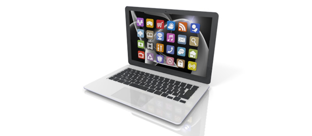 アプリケーション - ノートブック - スマホ / イラスト / アプリケーション / 写真 / フリー素材 / モバイル / フォト / サーバー / ネット