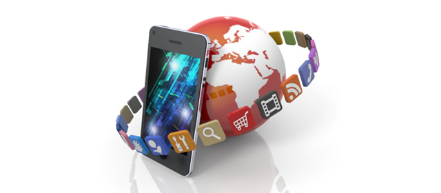 スマートフォン - アプリケーション - 地球 - スマホ / イラスト / アプリケーション / 写真 / フリー素材 / モバイル / フォト / サーバー / ネット