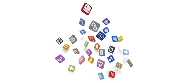 スマートフォンのアプリケーション - スマホ / イラスト / アプリケーション / 写真 / フリー素材 / モバイル / フォト / サーバー / ネット