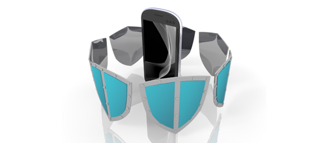 スマートフォンをウィルスから守る - スマホ / イラスト / アプリケーション / 写真 / フリー素材 / モバイル / フォト / サーバー / ネット