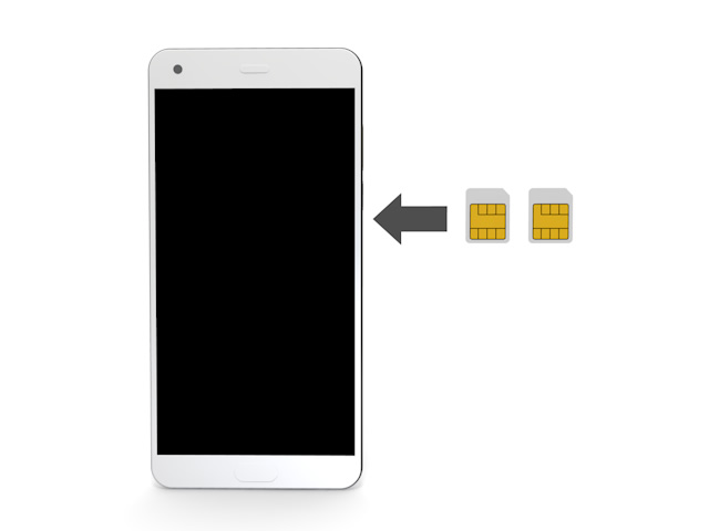 2つのSIMカード｜入れる｜スマホ - スマホ / イラスト / アプリケーション / 写真 / フリー素材 / モバイル / フォト / サーバー / ネット