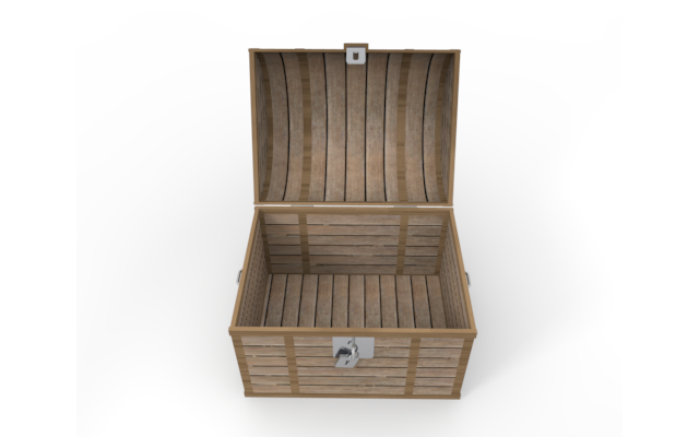 空の宝箱 - ウッド/木材/イラスト/写真/フリー素材/フォト/質感/3D