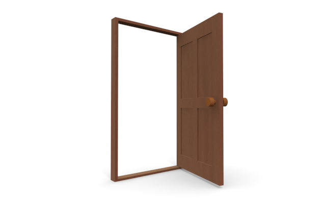 ドアを開ける - ウッド/木材/イラスト/写真/フリー素材/フォト/質感/3D