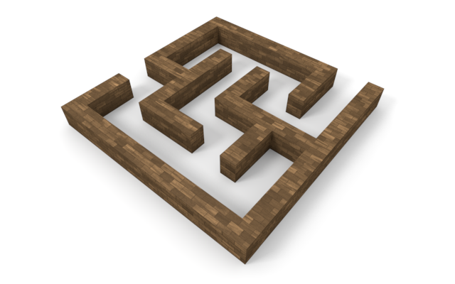 迷路 - ウッド/木材/イラスト/写真/フリー素材/フォト/質感/3D