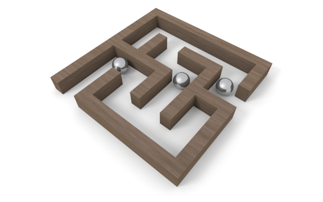 道に迷う - ウッド/木材/イラスト/写真/フリー素材/フォト/質感/3D