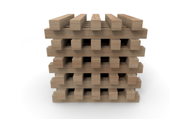 木材積み上げ - ウッド/木材/イラスト/写真/フリー素材/フォト/質感/3D