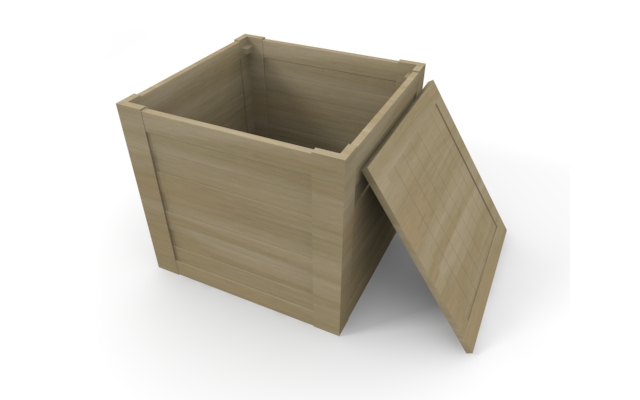 入れ物 - ウッド/木材/イラスト/写真/フリー素材/フォト/質感/3D