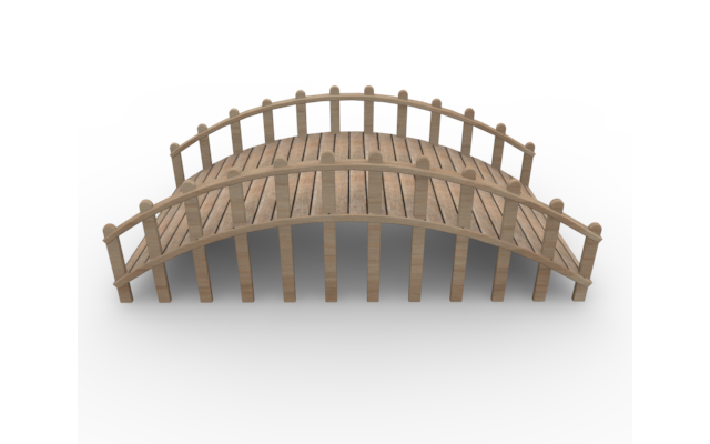 小さな橋 - ウッド/木材/イラスト/写真/フリー素材/フォト/質感/3D