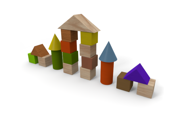 積み木 - ウッド/木材/イラスト/写真/フリー素材/フォト/質感/3D