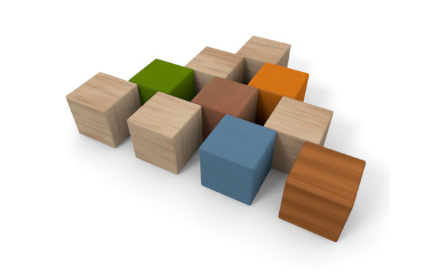 ブロック - ウッド/木材/イラスト/写真/フリー素材/フォト/質感/3D