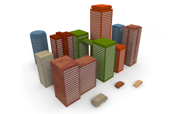 都市 - ウッド/木材/イラスト/写真/フリー素材/フォト/質感/3D