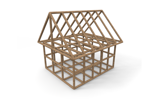 家 - ウッド/木材/イラスト/写真/フリー素材/フォト/質感/3D