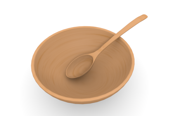 スプーン - ウッド/木材/イラスト/写真/フリー素材/フォト/質感/3D