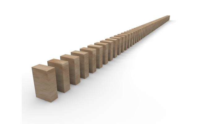 ドミノ - ウッド/木材/イラスト/写真/フリー素材/フォト/質感/3D