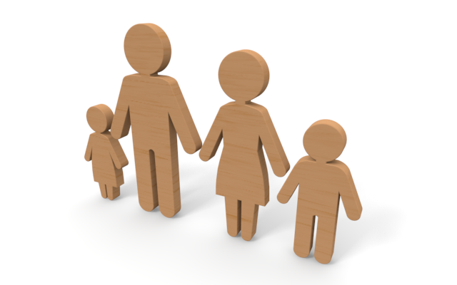 家族 - ウッド/木材/イラスト/写真/フリー素材/フォト/質感/3D