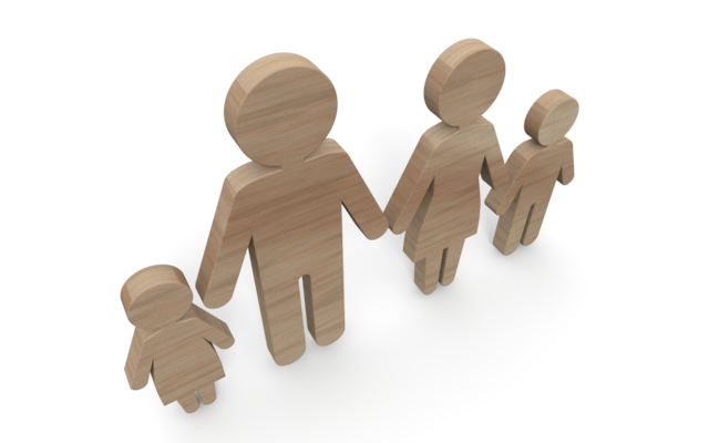 父母子供 - ウッド/木材/イラスト/写真/フリー素材/フォト/質感/3D