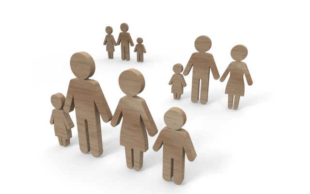 それぞれの家族 - ウッド/木材/イラスト/写真/フリー素材/フォト/質感/3D