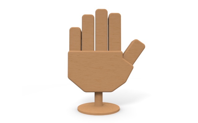 ストップ/手のポーズ - ウッド/木材/イラスト/写真/フリー素材/フォト/質感/3D