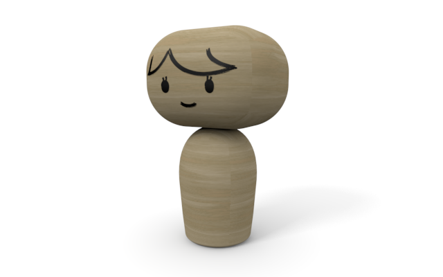 おじょうちゃん - ウッド/木材/イラスト/写真/フリー素材/フォト/質感/3D