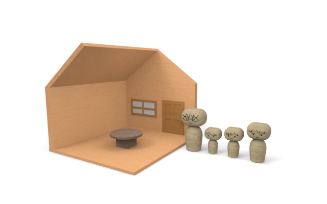 新しい住まい - ウッド/木材/イラスト/写真/フリー素材/フォト/質感/3D