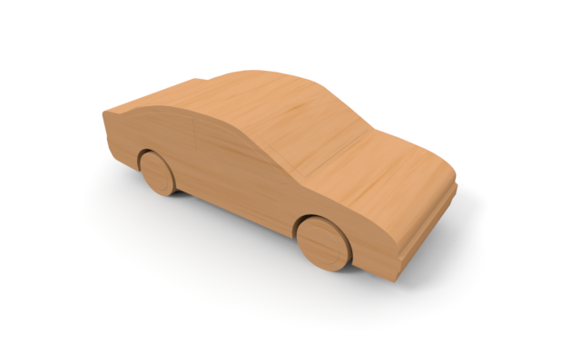 車 - ウッド/木材/イラスト/写真/フリー素材/フォト/質感/3D