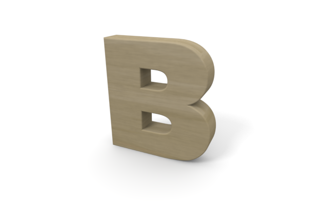 アルファベットの「B」 - ウッド/木材/イラスト/写真/フリー素材/フォト/質感/3D
